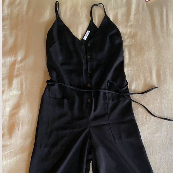 Vagabond button-front tank jumpsuit, Sz M - Picture 3 of 7